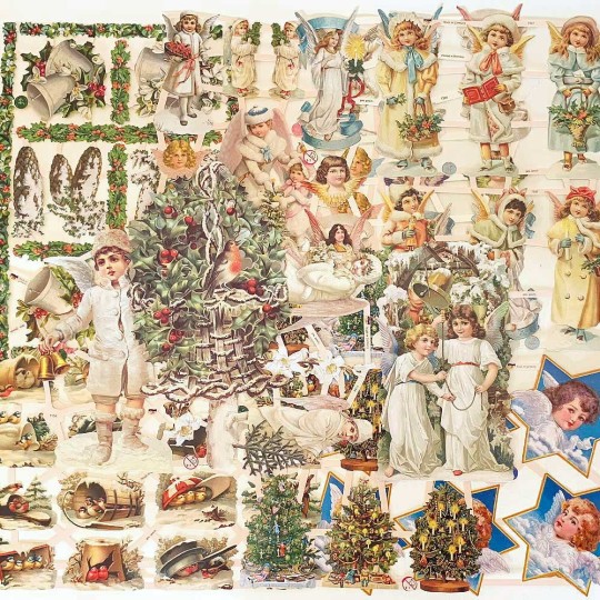 Mixed Christmas Angels + Greenery Master Scrap Pack ~ 10 Assorted Sheets